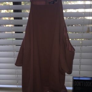 Mauve cold shoulder blouse